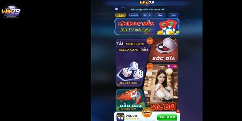 Giao diện Win79 mượt mà, cuốn hút